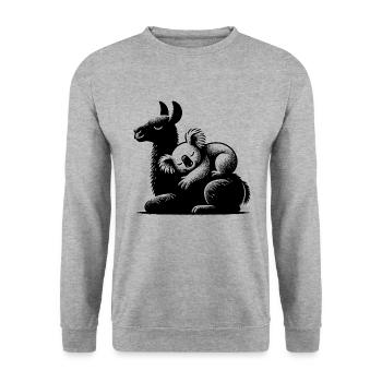 Sleeping koala on a sleeping llama - Unisex Sweatshirt - salt & pepper - Front - Alina (178cm) & Michal (187cm)