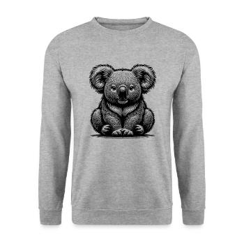 Niedlicher australischer Kinder Koala - Unisex Pullover - Weißgrau meliert - Vorne - Alina (178cm) & Michal (187cm)