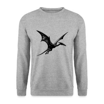 Ptérosaure Dino Ptéranodon Dinosaure volant - Sweat-shirt Unisexe - gris chiné - Devant - Alina (178cm) & Michal (187cm)