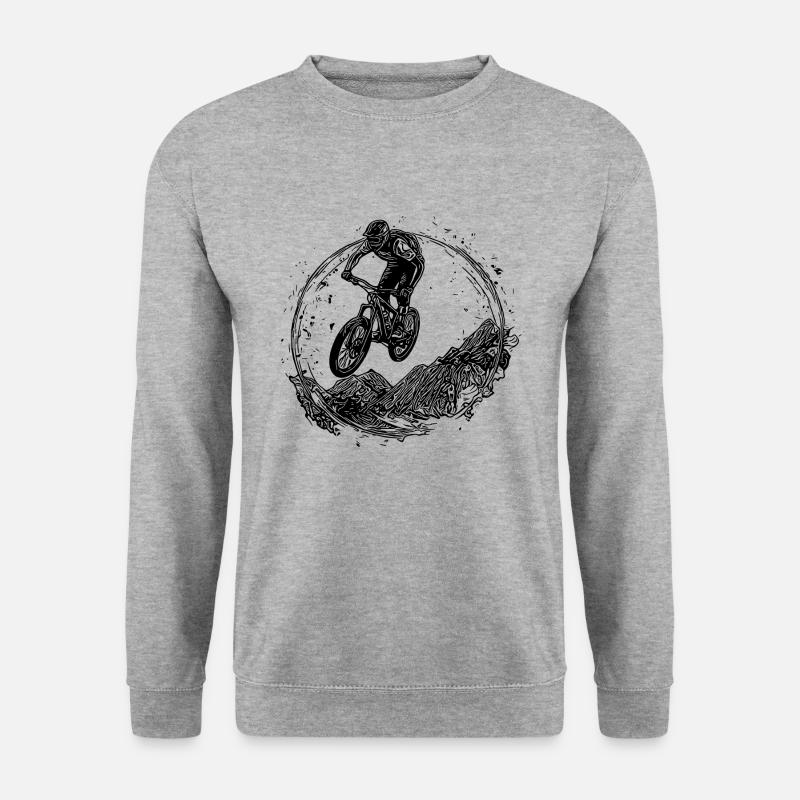 Radfahrer Fahrrad Schlamm Abfahrt Sprung - Unisex Pullover - Weißgrau meliert