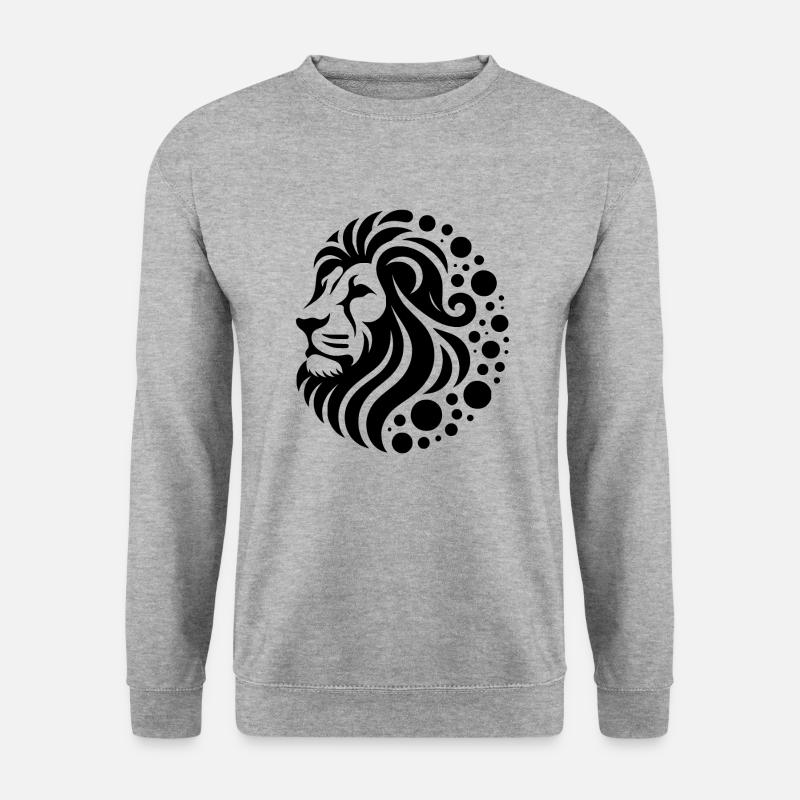 Proud lion's head with mane - Unisex Sweatshirt - salt & pepper