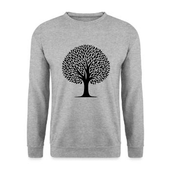 Naturliebhaber Wald Baum und Natur - Unisex Pullover - Weißgrau meliert - Vorne - Alina (178cm) & Michal (187cm)