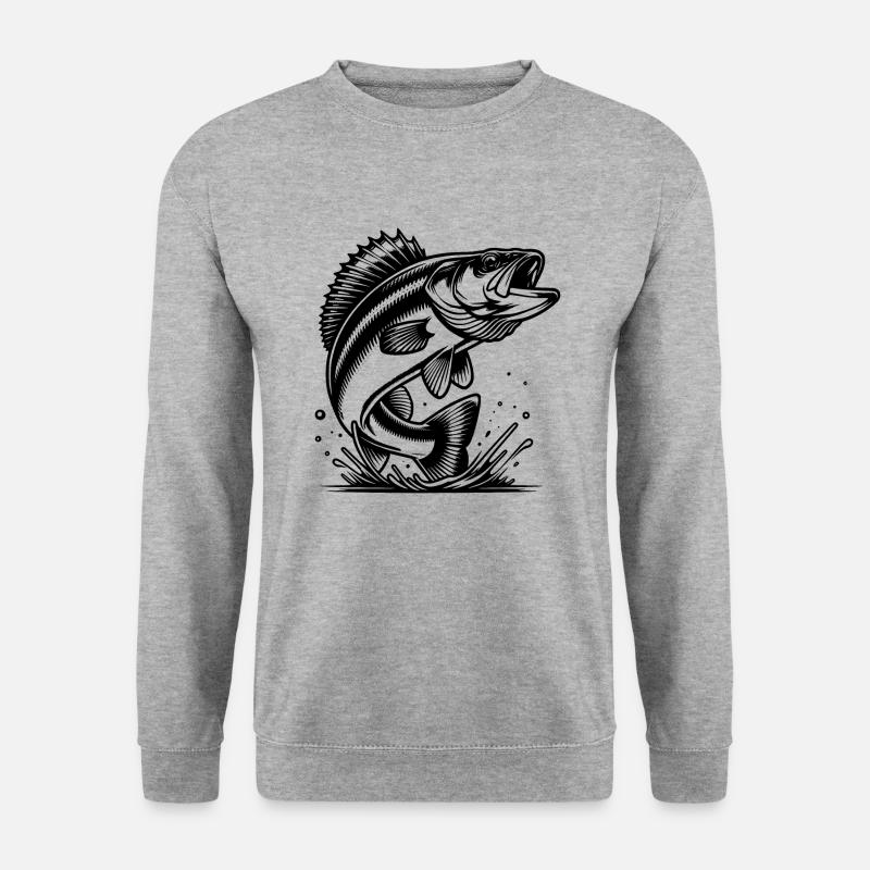Elegant Jumping Zander Predator - Unisex Sweatshirt - salt & pepper