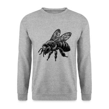 Süße Kleine Honig Biene - Unisex Pullover - Weißgrau meliert - Vorne - Alina (178cm) & Michal (187cm)