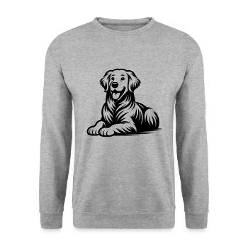 Four-legged Dog Golden Retriever Portrait - Unisex Sweatshirt - salt & pepper - Front - Alina (178cm) & Michal (187cm)
