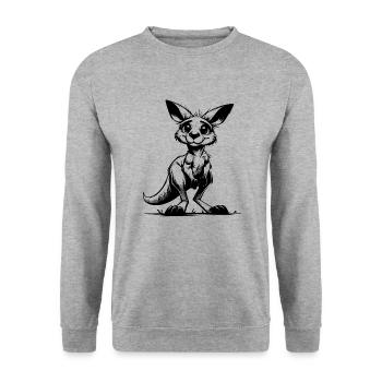 Little Kids Kangaroo Baby Drawing Sketch - Unisex Sweatshirt - salt & pepper - Front - Alina (178cm) & Michal (187cm)