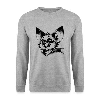 Kinder Fledermaus Vampir Baby Zeichnung - Unisex Pullover - Weißgrau meliert - Vorne - Alina (178cm) & Michal (187cm)