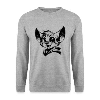 Witzige Kinder Fledermaus Vampir Zeichnung - Unisex Pullover - Weißgrau meliert - Vorne - Alina (178cm) & Michal (187cm)