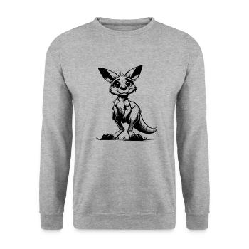 Mignon mignon bébé kangourou australien mignon - Sweat-shirt Unisexe - gris chiné - Devant - Alina (178cm) & Michal (187cm)