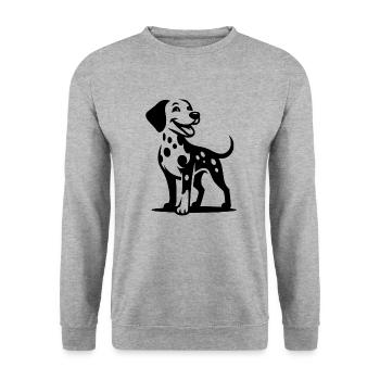 Petit chien dalmatien beau portrait de chien - Sweat-shirt Unisexe - gris chiné - Devant - Alina (178cm) & Michal (187cm)