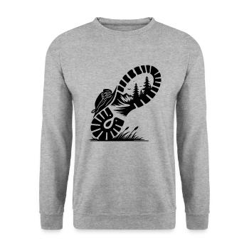 Hiking boots with nature profile for hikers - Unisex Sweatshirt - salt & pepper - Front - Alina (178cm) & Michal (187cm)