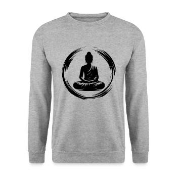 Yoga Teacher Body Mindfulness Souls Meditation - Unisex Sweatshirt - salt & pepper - Front - Alina (178cm) & Michal (187cm)