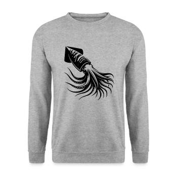 Humboldt-Kalmar Pelagischer Tiefseee Kopffüßer - Unisex Pullover - Weißgrau meliert - Vorne - Alina (178cm) & Michal (187cm)