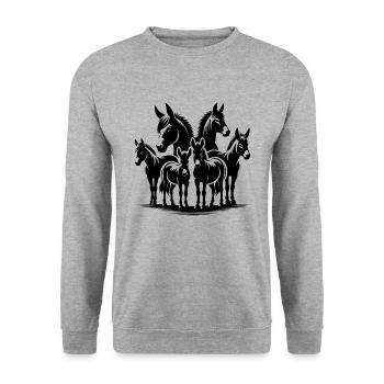 Donkey Groups Portrait Images - Unisex Sweatshirt - salt & pepper - Front - Alina (178cm) & Michal (187cm)