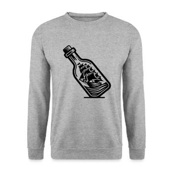 Ship in a bottle Sailing ship with sails - Unisex Sweatshirt - salt & pepper - Front - Alina (178cm) & Michal (187cm)