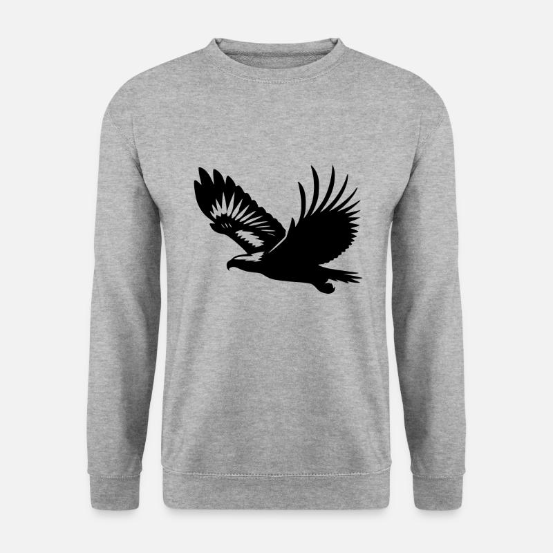White-tailed eagle on broad wings on the rise - Unisex Sweatshirt - salt & pepper