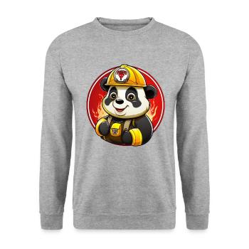 Fire Brigade Panda - Unisex Sweatshirt - salt & pepper - Front - Alina (178cm) & Michal (187cm)