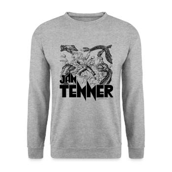 Jan Tenner Tempel Des Todes - Unisex Pullover - Weißgrau meliert - Vorne - Alina (178cm) & Michal (187cm)