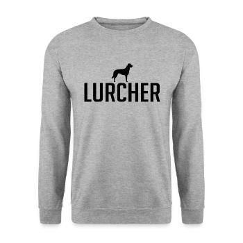 Lurcher Hunderasse Hunde Wilsigns - Unisex Pullover - Weißgrau meliert - Vorne - Alina (178cm) & Michal (187cm)