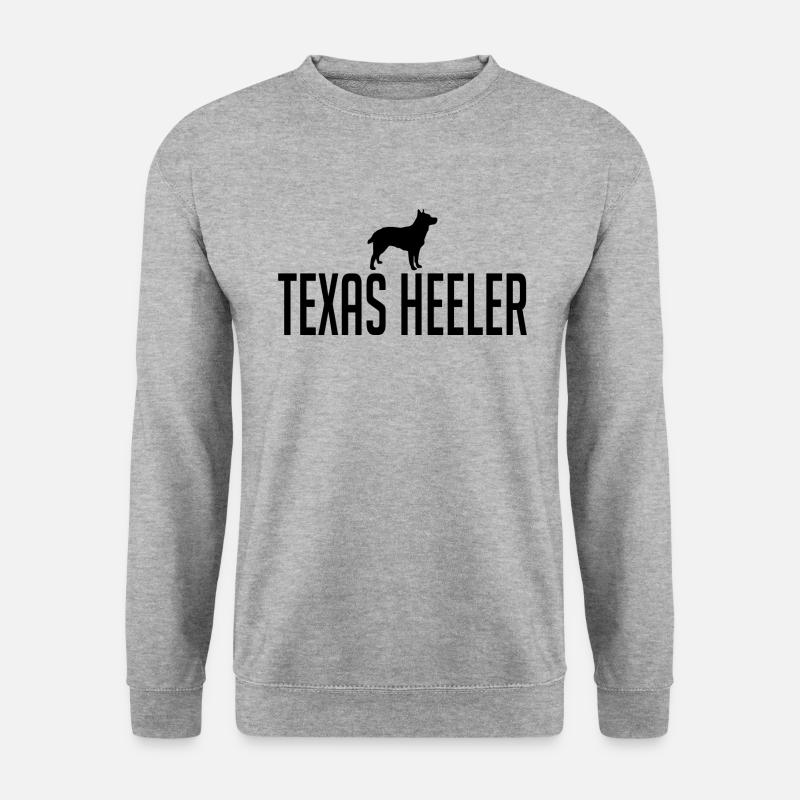 Texas Heeler Hunderasse Hund Hunde Wilsigns - Unisex Pullover - Weißgrau meliert