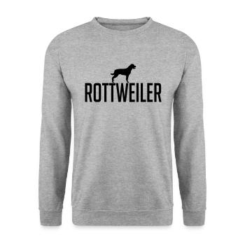 ROTTWEILER Hunderasse Hund Hunde Wilsigns - Unisex Pullover - Weißgrau meliert - Vorne - Alina (178cm) & Michal (187cm)