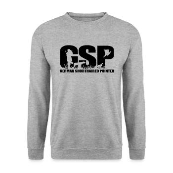 GSP German Pointer à poil court Chiens de chasse Wilsigns - Sweat-shirt Unisexe - gris chiné - Devant - Alina (178cm) & Michal (187cm)