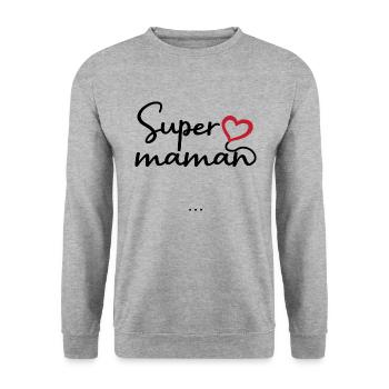 Super maman personnalisés - Sweat-shirt Unisexe - gris chiné - Devant - Alina (178cm) & Michal (187cm)