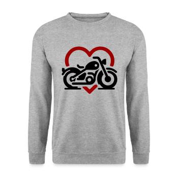 Motorcycle Love - Unisex Sweatshirt - salt & pepper - Front - Alina (178cm) & Michal (187cm)