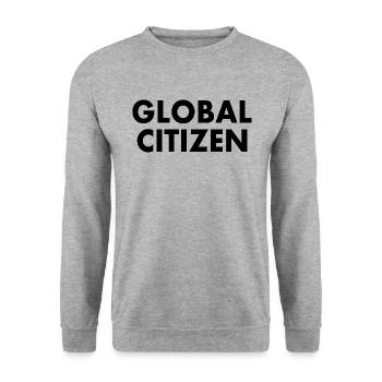 global citizen - Unisex Sweatshirt - salt & pepper - Front - Alina (178cm) & Michal (187cm)