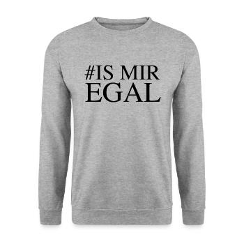 # is mir egal - Unisex Pullover - Weißgrau meliert - Vorne - Alina (178cm) & Michal (187cm)