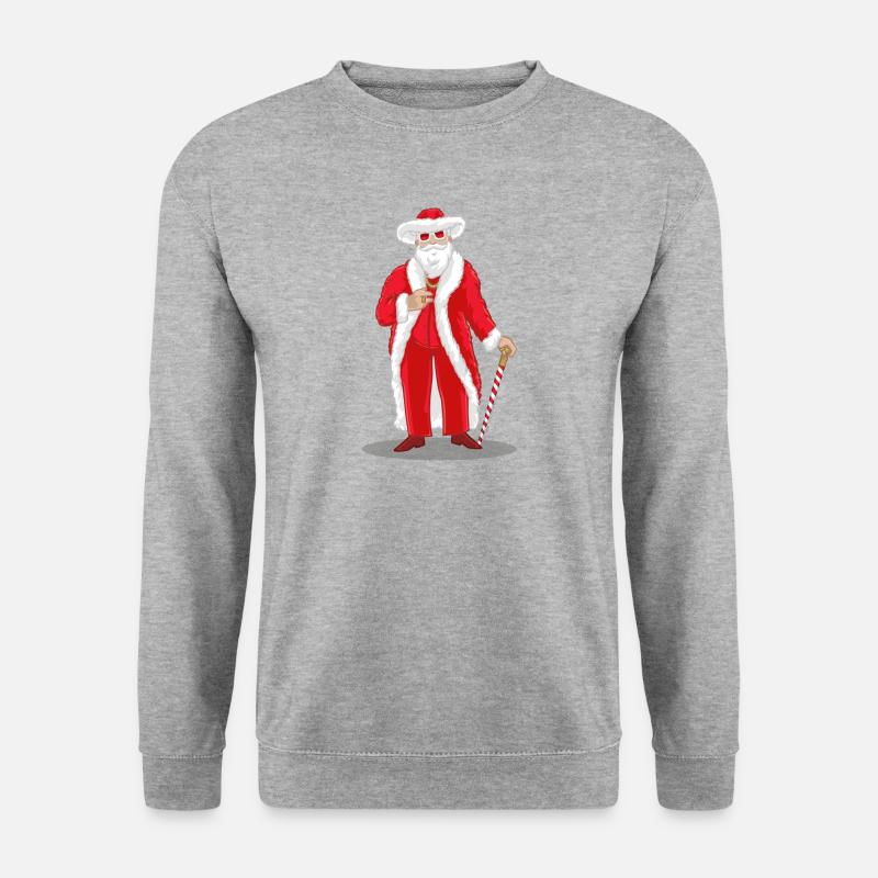 Big Pimpin 'Santa - Unisex Pullover - Weißgrau meliert