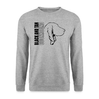 BLACK AND TAN COONHOUND Profil Chiens Wilsigns - Sweat-shirt Unisexe - gris chiné - Devant - Alina (178cm) & Michal (187cm)