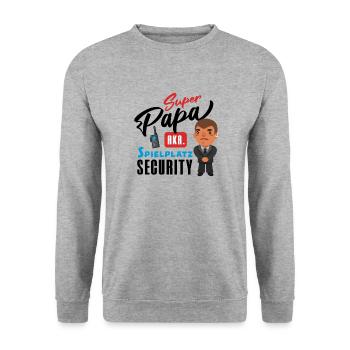 Super Papa - Unisex Pullover - Weißgrau meliert - Vorne - Alina (178cm) & Michal (187cm)