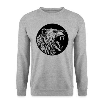 Grizzly Bär - Unisex Pullover - Weißgrau meliert - Vorne - Alina (178cm) & Michal (187cm)