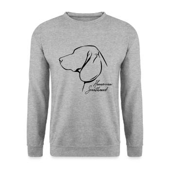 HANOVERIAN SCENTHOUND Profil Chiens Wilsigns - Sweat-shirt Unisexe - gris chiné - Devant - Alina (178cm) & Michal (187cm)