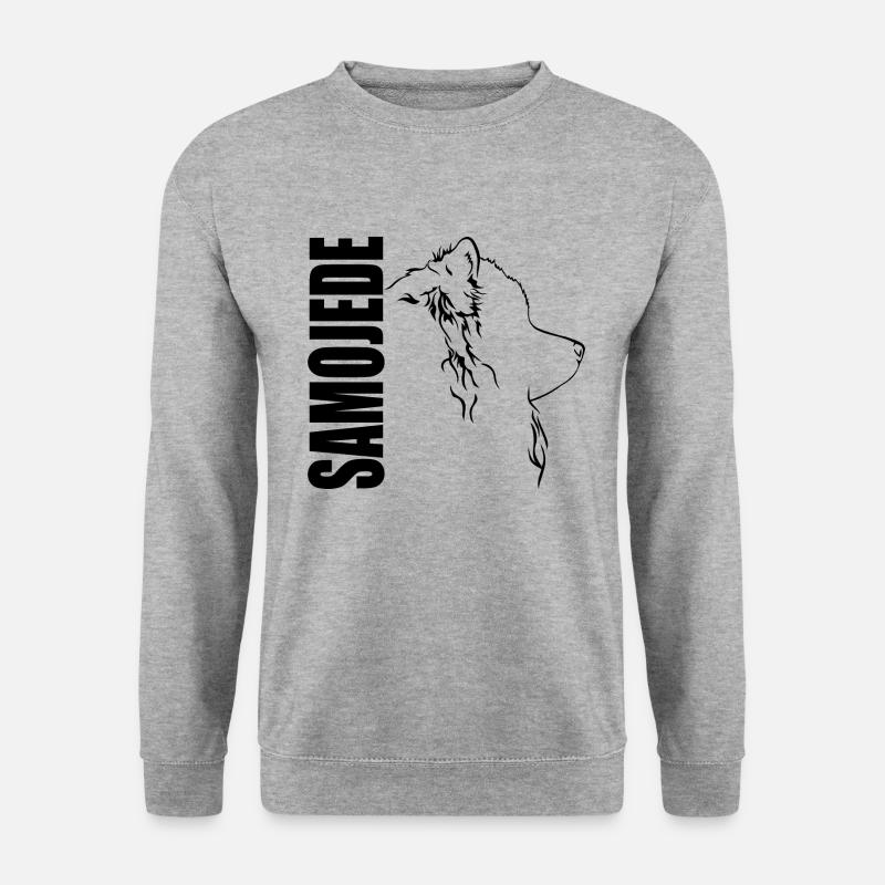 SAMOJEDE Profil Hunde Hund Wilsigns - Unisex Pullover - Weißgrau meliert