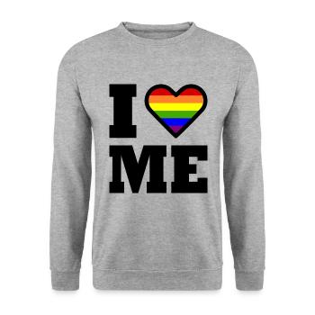 I love me - Unisex Sweatshirt - salt & pepper - Front - Alina (178cm) & Michal (187cm)