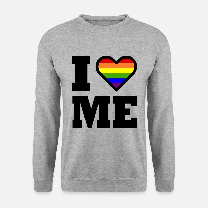 I love me - Unisex Pullover - Weißgrau meliert