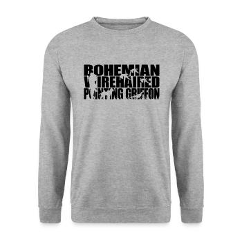 BOHEMIAN WIREHAIRED POINTING GRIFFON Jagd Wilsigns - Unisex Pullover - Weißgrau meliert - Vorne - Alina (178cm) & Michal (187cm)