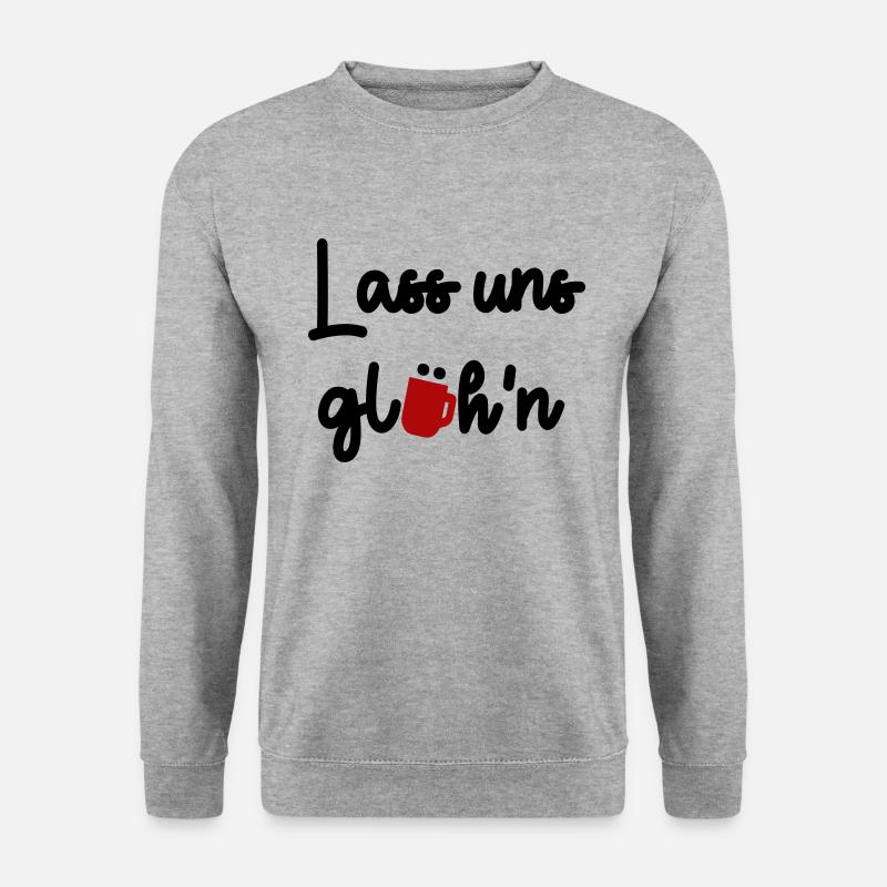 Lass uns glühn - Unisex Pullover - Weißgrau meliert