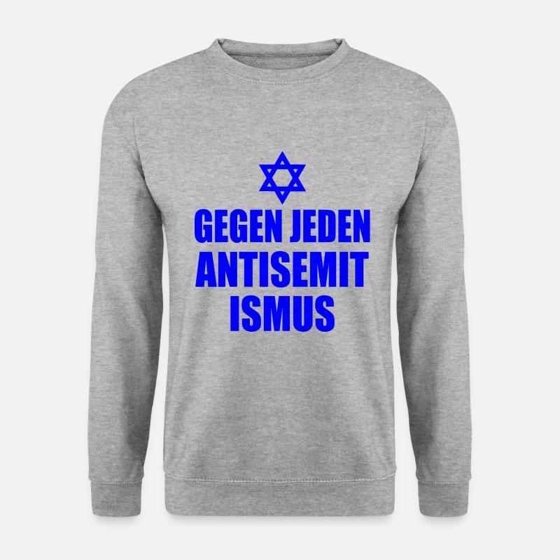 Gegen jeden antisemitismus - Unisex Pullover - Weißgrau meliert