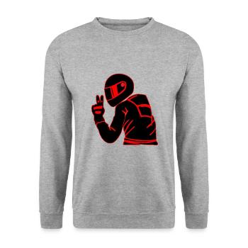 Motard - Sweat-shirt Unisexe - gris chiné - Devant - Alina (178cm) & Michal (187cm)