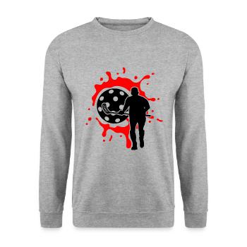 floorball floorball floorball season bandy - Unisex Sweatshirt - salt & pepper - Front - Alina (178cm) & Michal (187cm)