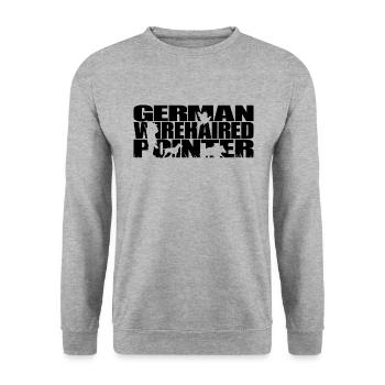 GERMAN WIREHAIRED POINTER Jagdhunde Jagd Wilsigns - Unisex Pullover - Weißgrau meliert - Vorne - Alina (178cm) & Michal (187cm)
