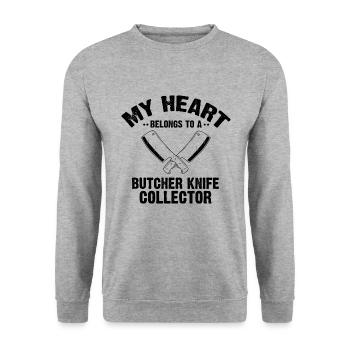 Mon cœur appartient à un ventilateur de couteau de cuisine - Sweat-shirt Unisexe - gris chiné - Devant - Alina (178cm) & Michal (187cm)