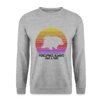 Porcupine Designs for Hedgehog Porcupine Fan - Unisex Sweatshirt - salt & pepper - Front - Alina (178cm) & Michal (187cm)