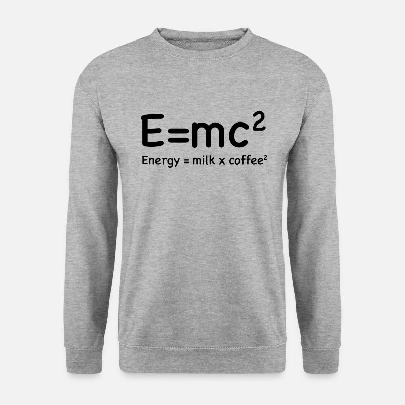 e=mc² - Energy = Milk x Coffee² - Unisex Pullover - Weißgrau meliert