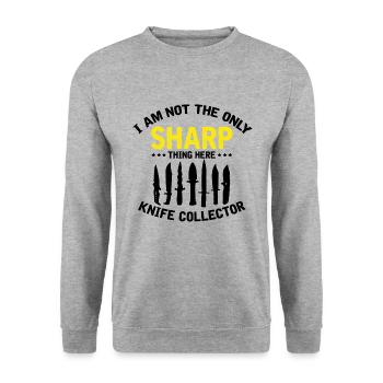 Knife Collector Designs Messerfan Knife Maker - Unisex Sweatshirt - salt & pepper - Front - Alina (178cm) & Michal (187cm)