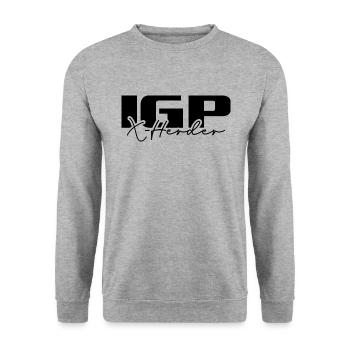 IGP X Herder Hundesport Hunde Wilsigns - Unisex Sweatshirt - salt & pepper - Front - Alina (178cm) & Michal (187cm)