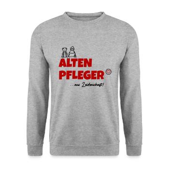 Altenpfleger aus Leidenschaft - Unisex Pullover - Weißgrau meliert - Vorne - Alina (178cm) & Michal (187cm)